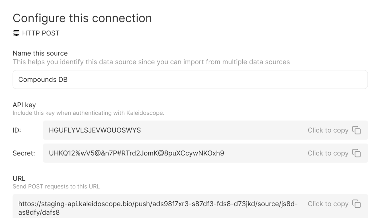 Ingest data from multiple types of sources. Set up automatic syncs via push or pull.