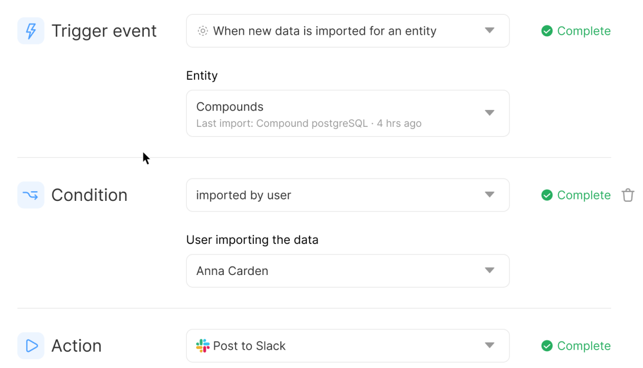 Easily configure automations for common actions in your workflow.